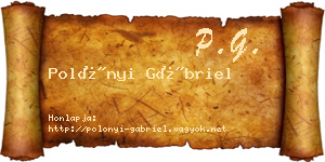 Polónyi Gábriel névjegykártya